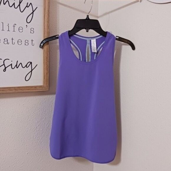 ivivva by Lululemon Racer Back Tank Top Purple Girls size 14 Athletic Shirt Logo - Picture 7 of 14